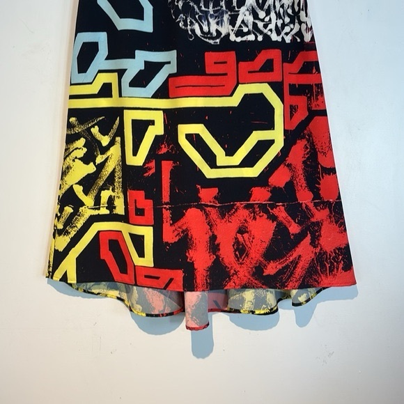 Agnes B. With artists Lek&amp;Sowat graffiti geometric print skirt size 36 - Picture 2 of 7